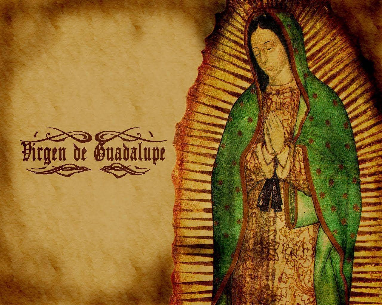 Virgen De Guadalupe On Parchment Wallpaper