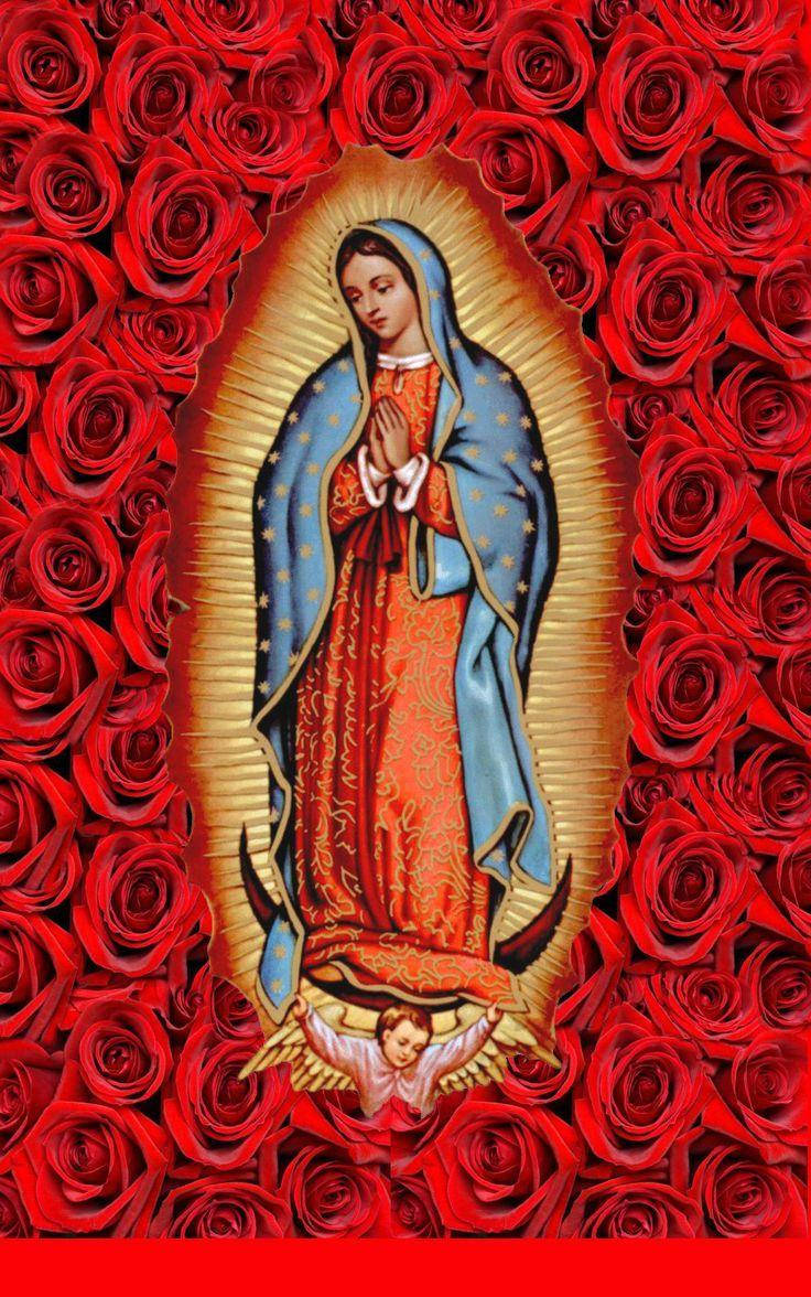 Virgen De Guadalupe Red Roses Wallpaper