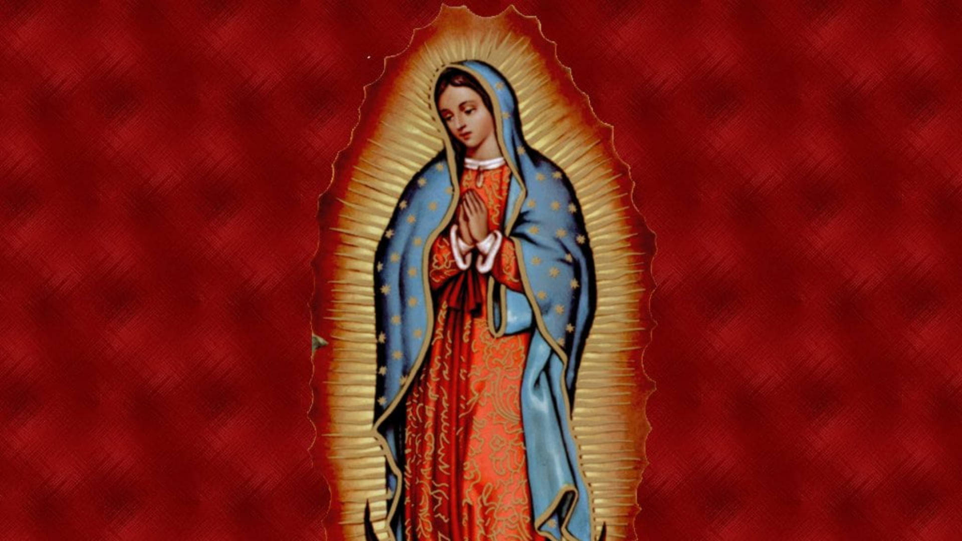 Virgen De Guadalupe Red Texture Wallpaper