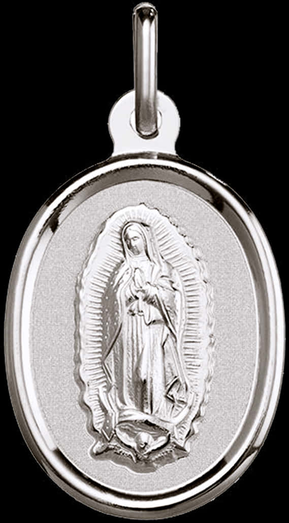 Virgen De Guadalupe Silver Pendant PNG