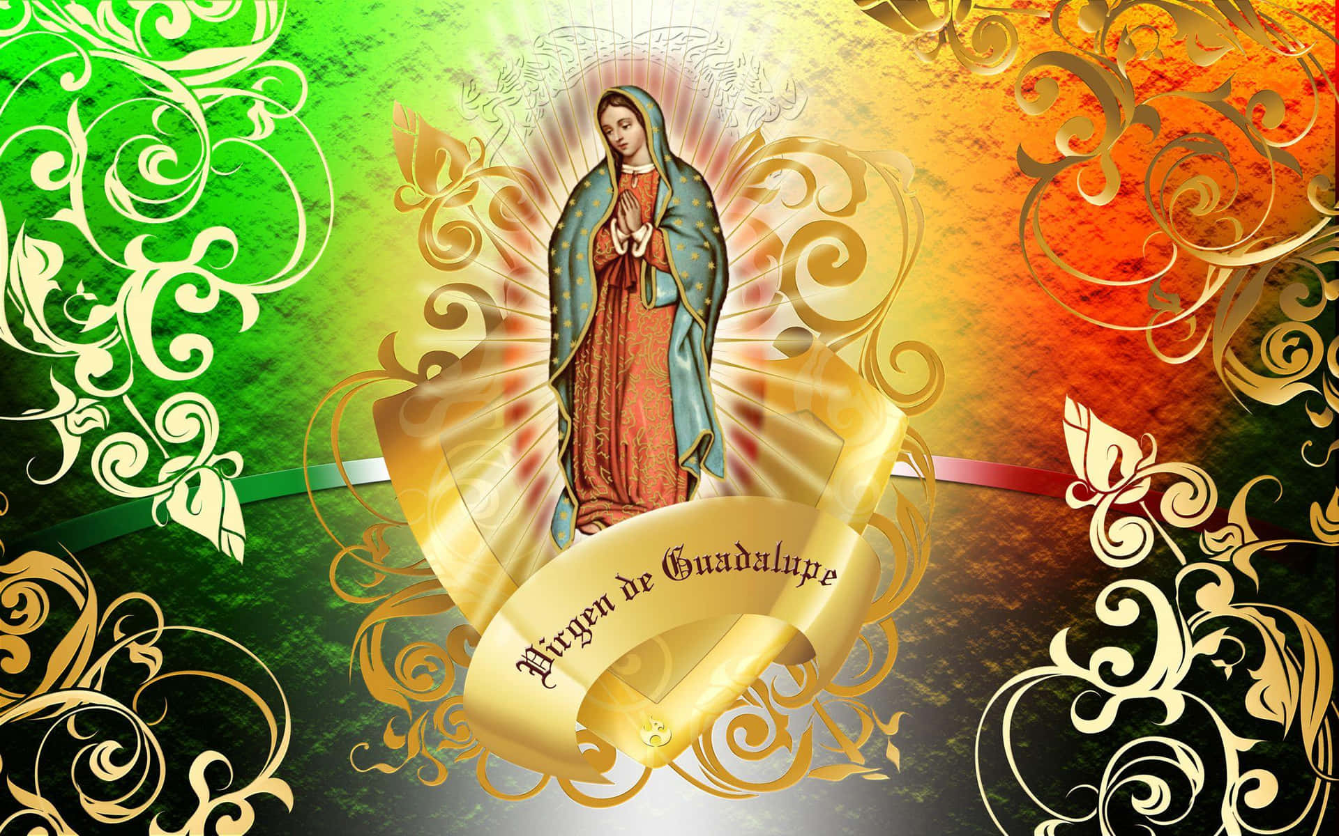 Virgende Guadalupe Artistic Representation Wallpaper