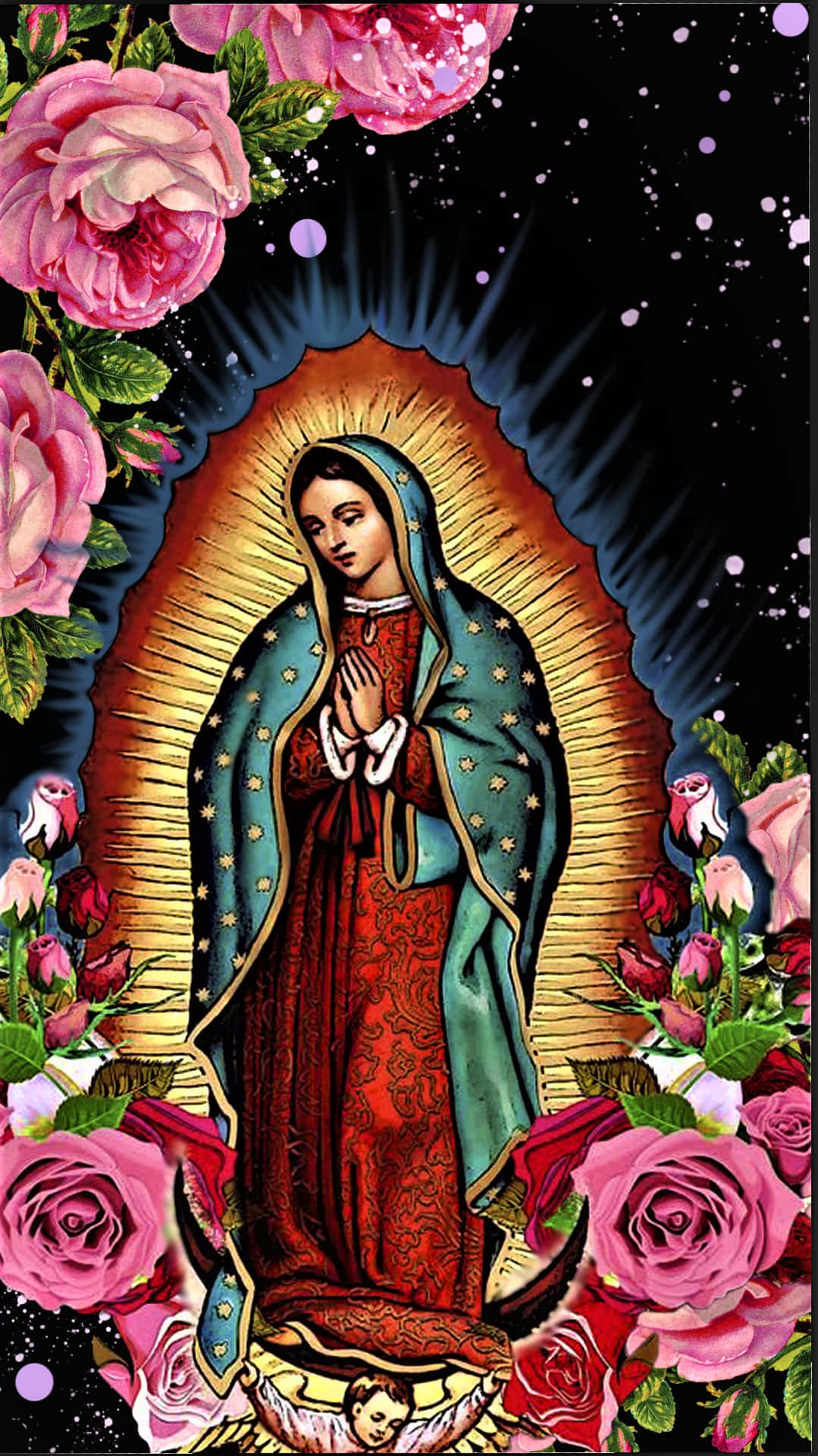 Virgende Guadalupe Floral Backdrop Wallpaper