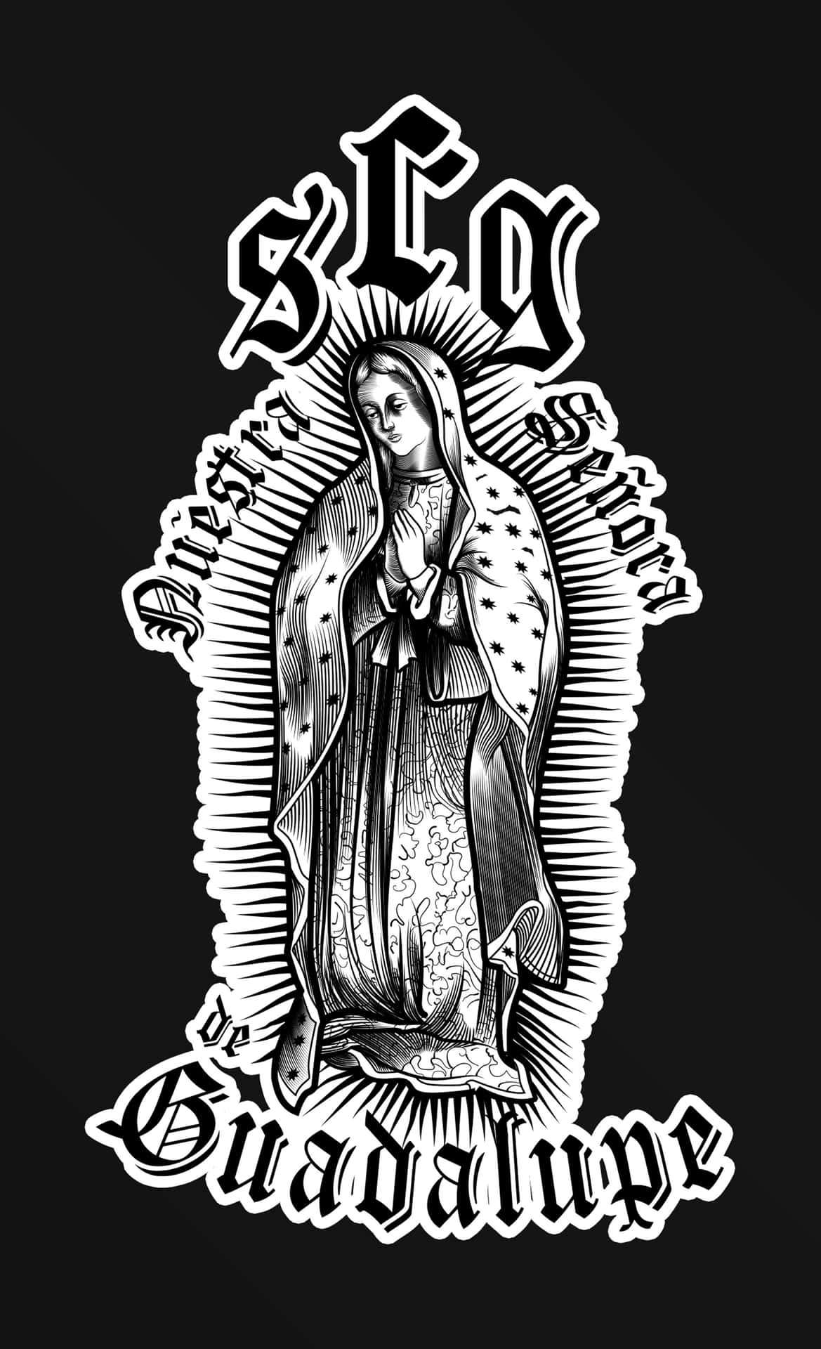 Virgende Guadalupe Graphic Art Wallpaper