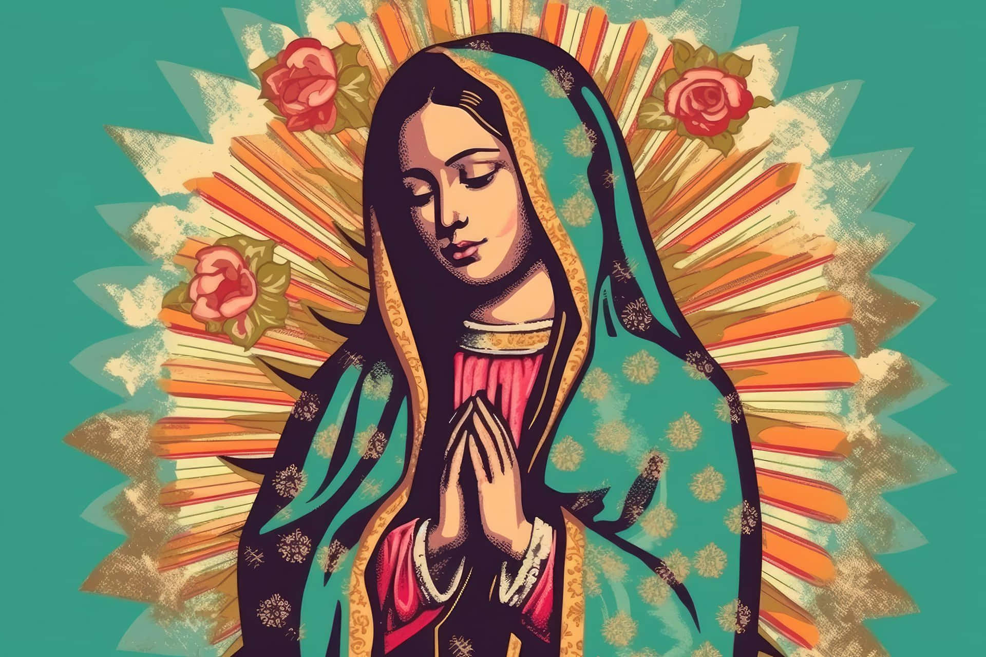 Virgende Guadalupe Illustration Wallpaper