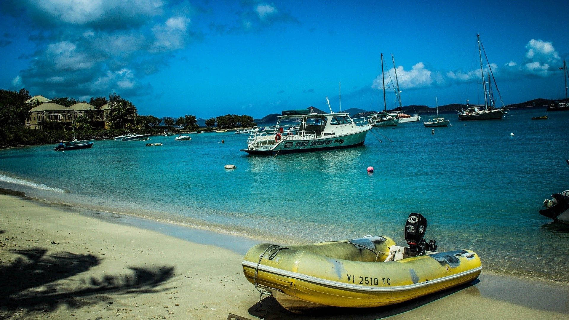 Virgin Islands Beach Boat Wallpaper