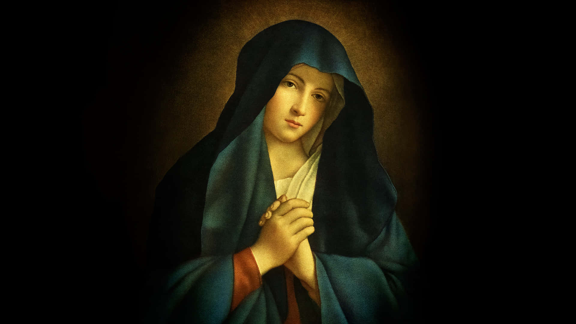 Virgin Mary Prayerful Contemplation Wallpaper