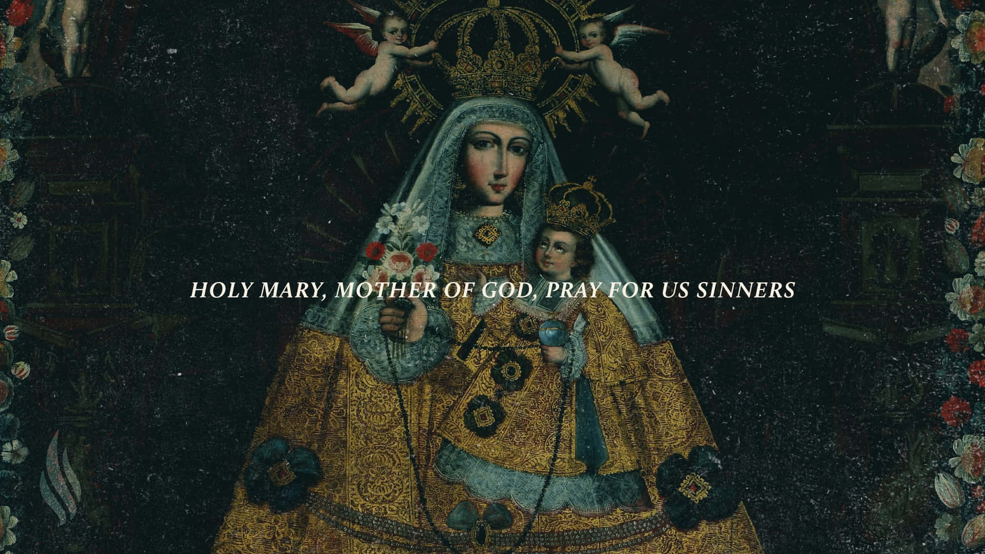 Virgin Maryand Child Catholic Iconography Wallpaper