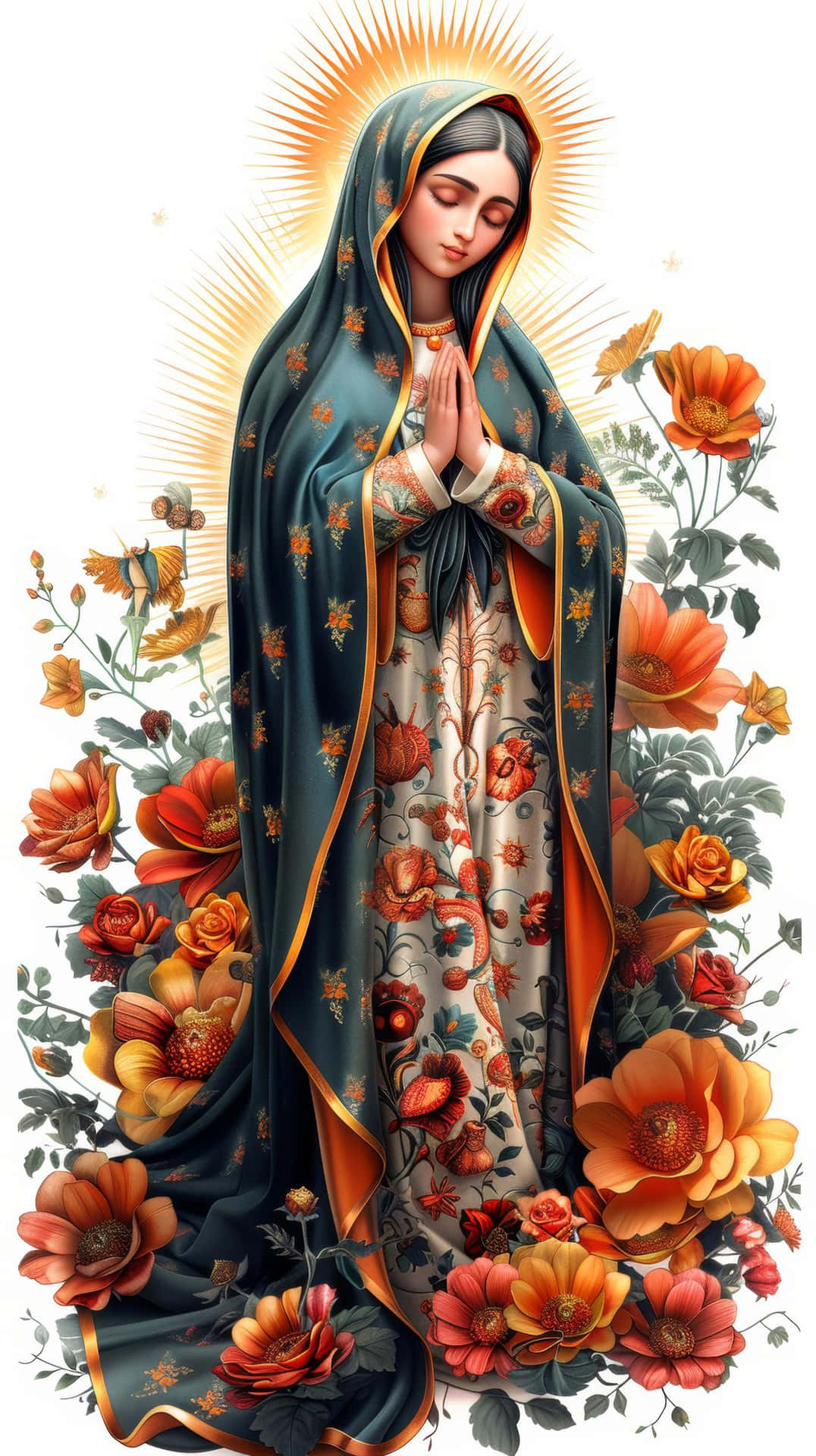 Virgin_of_ Guadalupe_with_ Roses Wallpaper