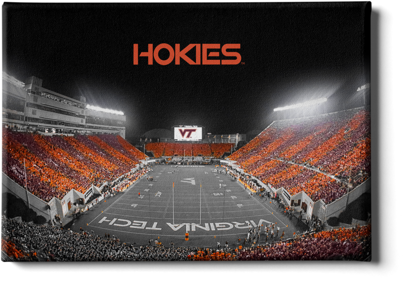 Virginia Tech Hokies Football Stadium Night Game PNG