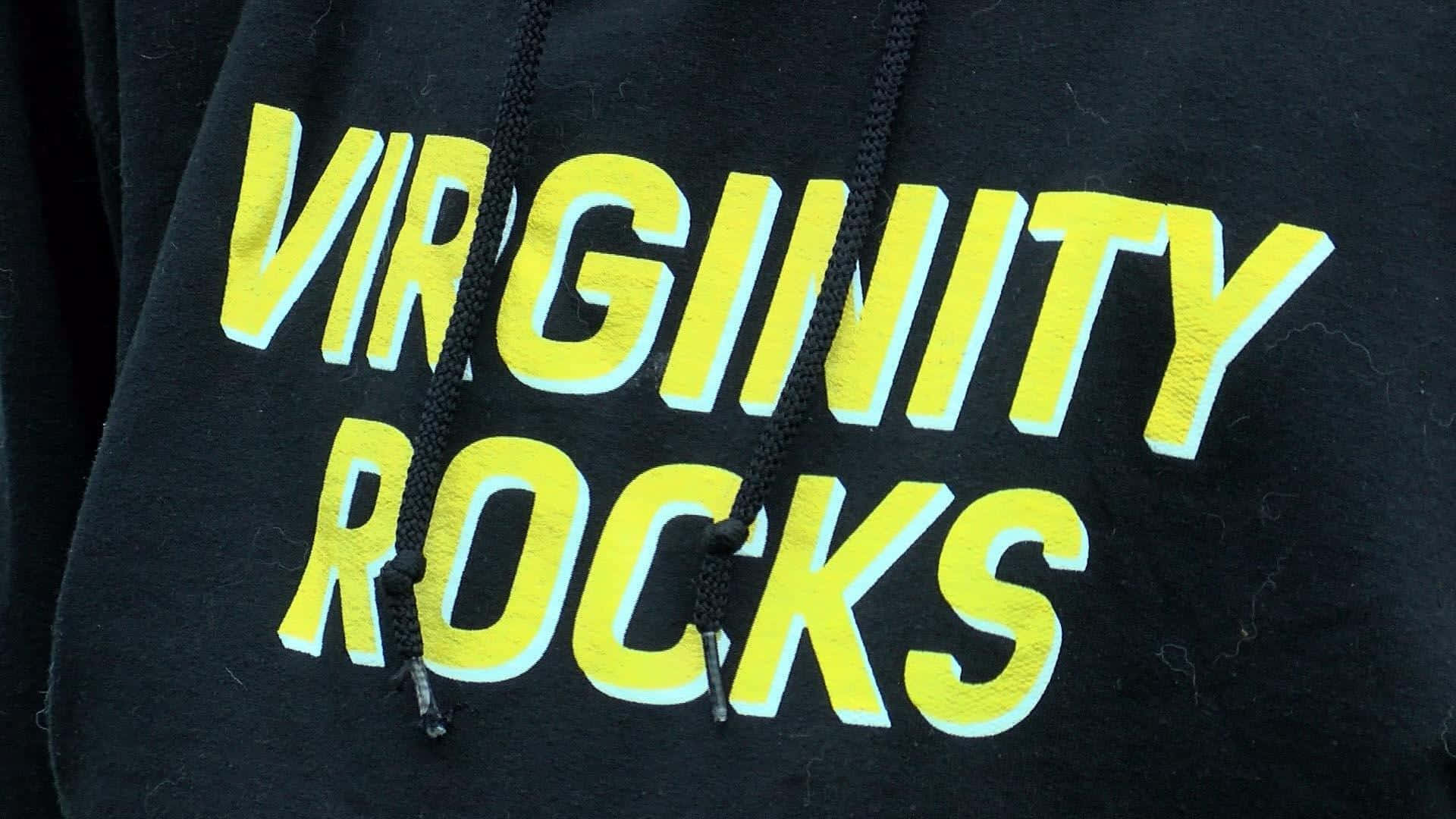 Virginity Rocks Black Hoodie Wallpaper