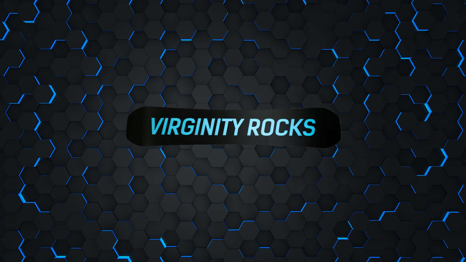 Virginity Rocks Blue Hexagon Background Wallpaper