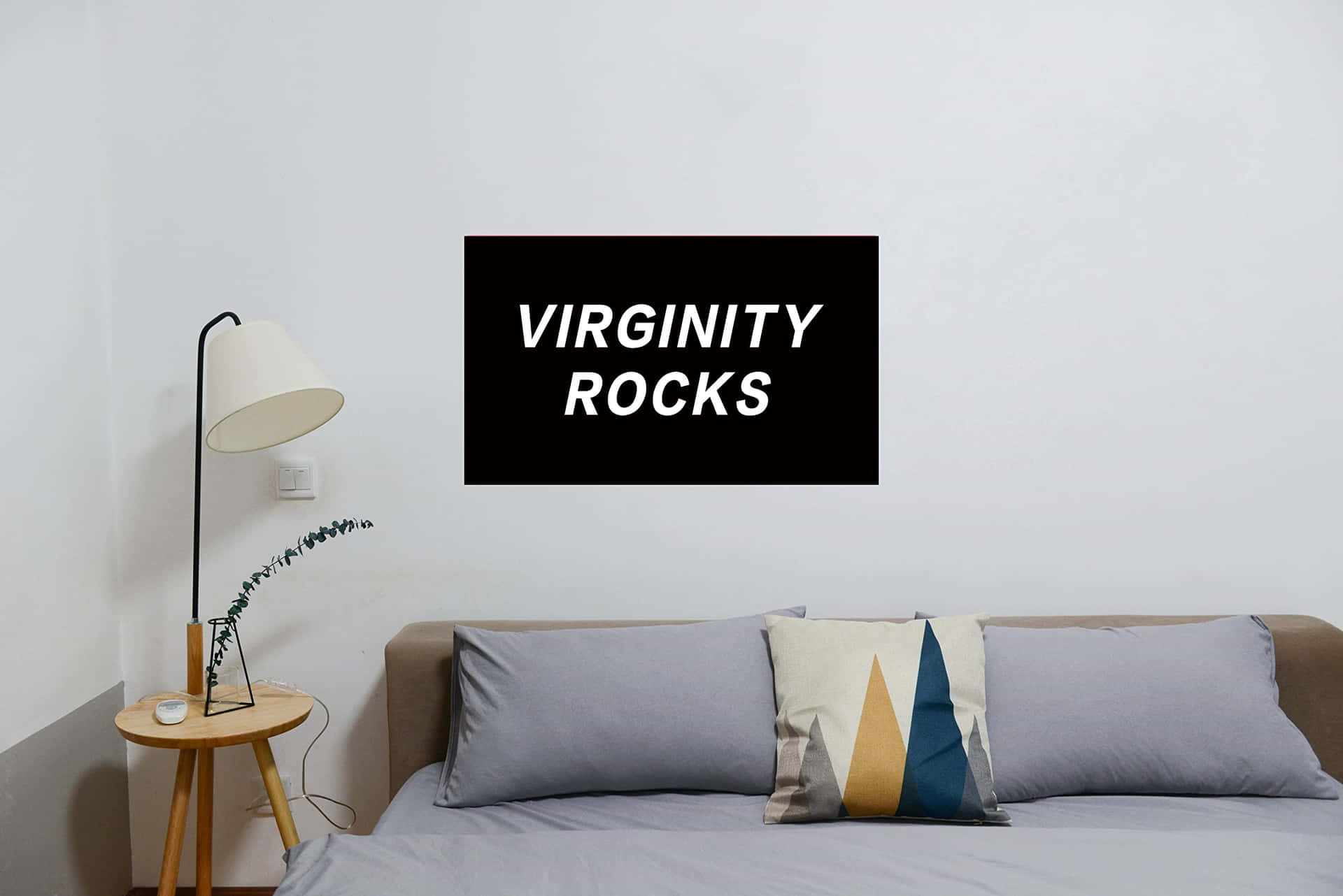 Virginity Rocks Posterin Bedroom Scene Wallpaper