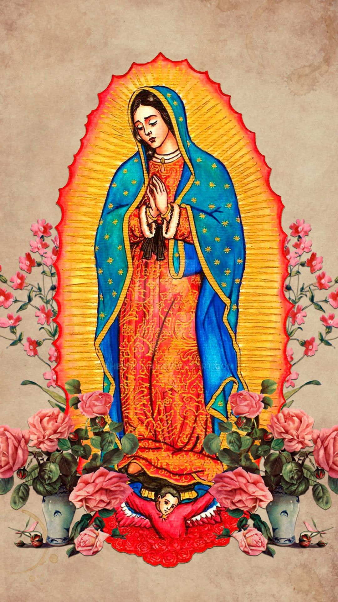 Virginof Guadalupe Illustration Wallpaper