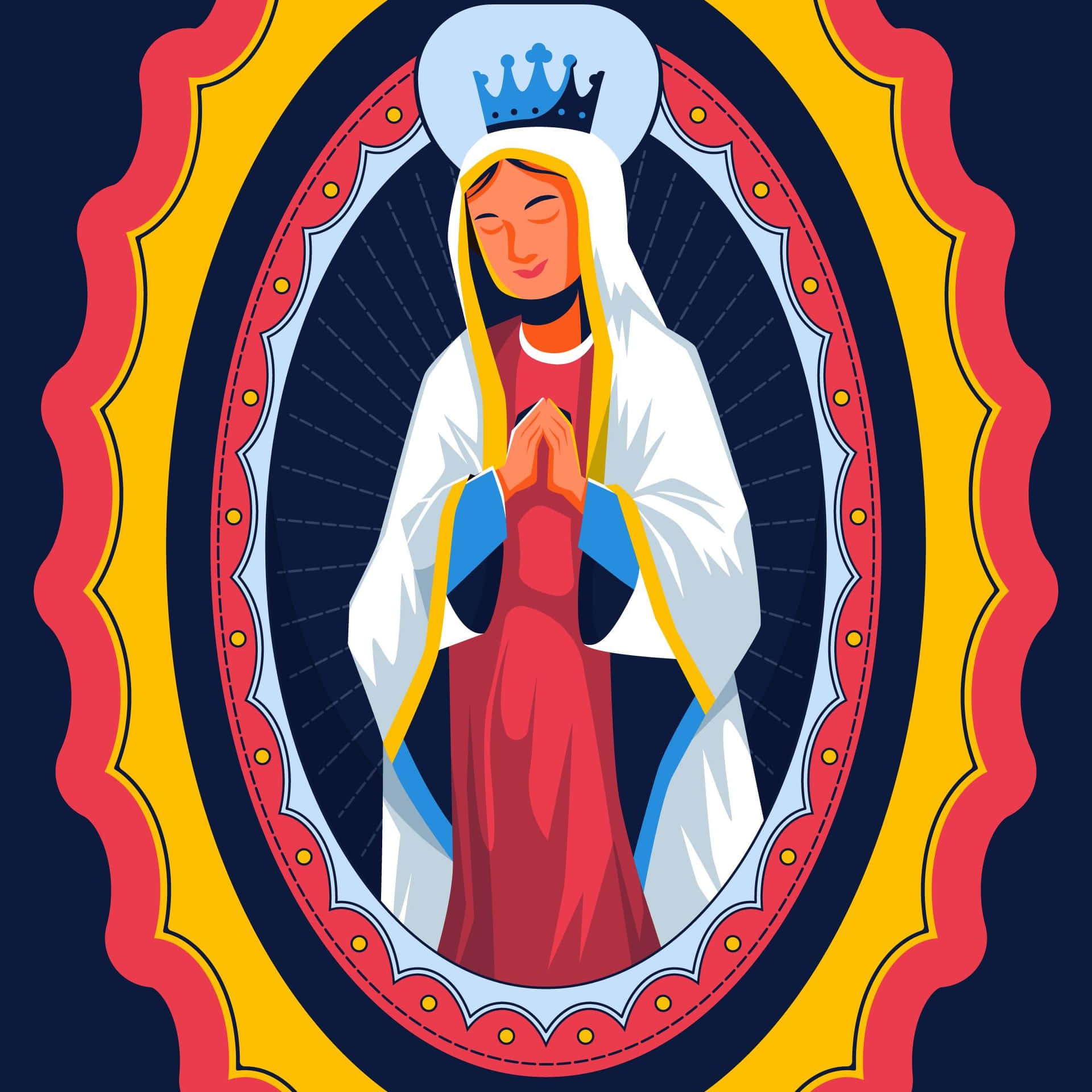 Virginof Guadalupe Illustration Wallpaper