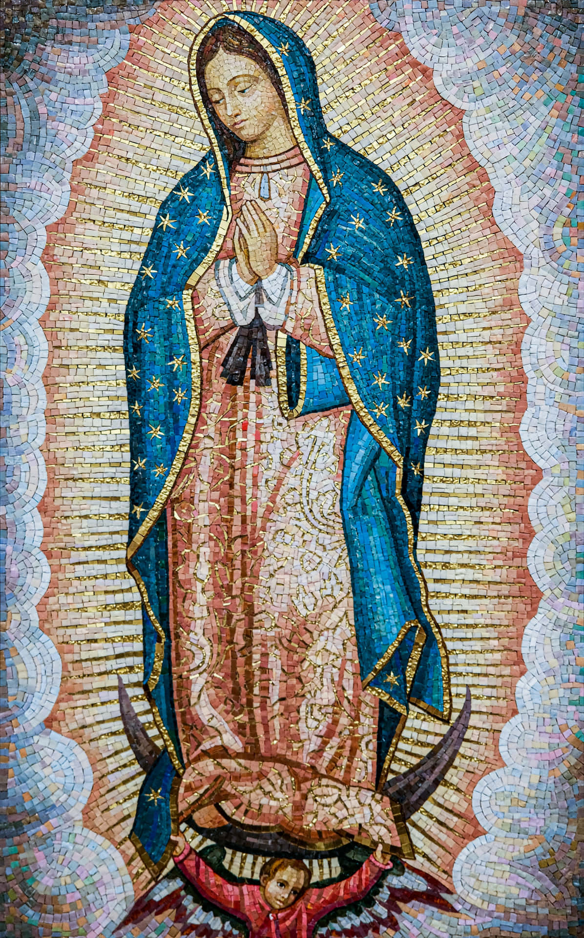 Virginof Guadalupe Mosaic Artwork Wallpaper