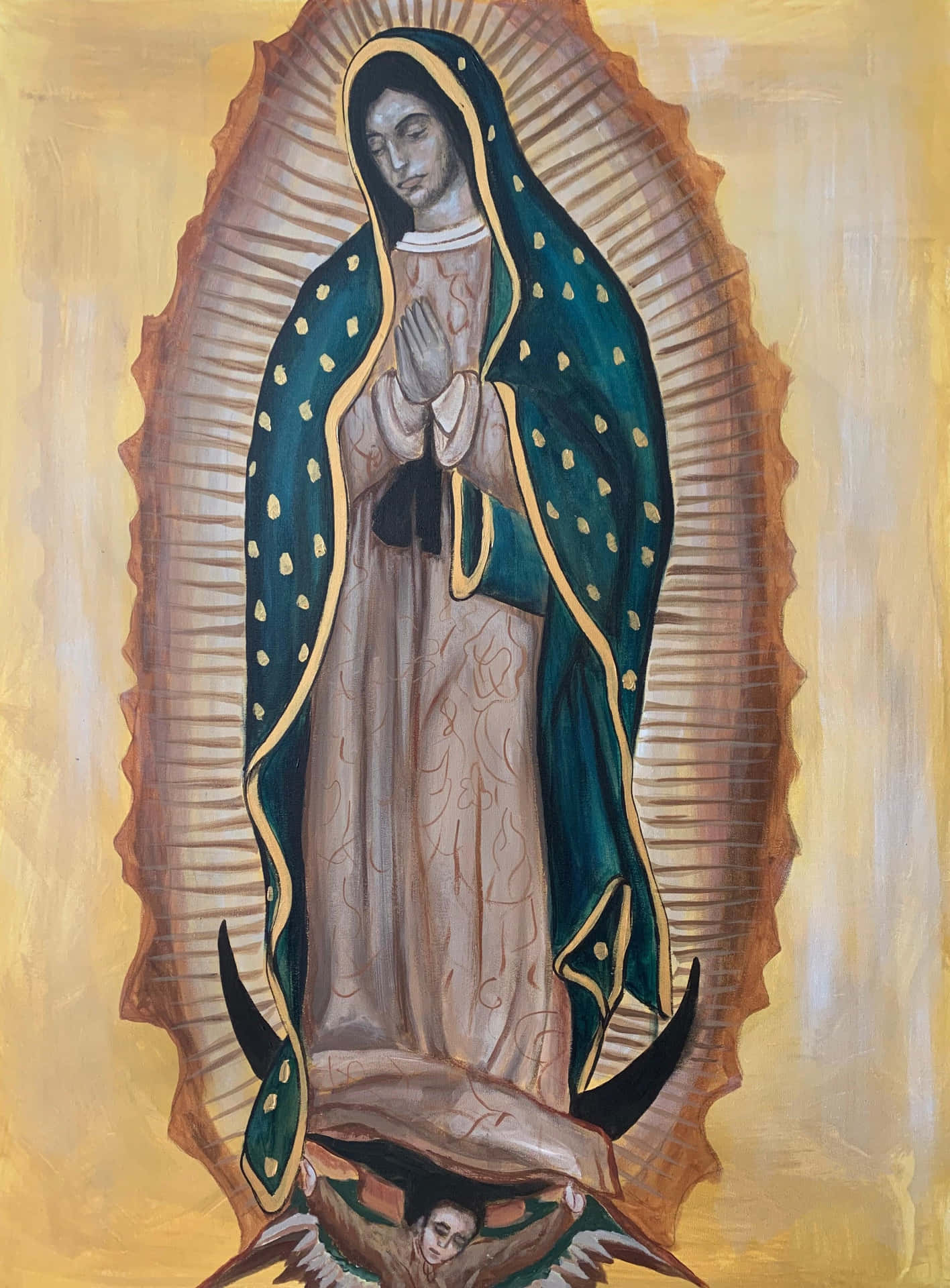 Virginof Guadalupe Painting Wallpaper