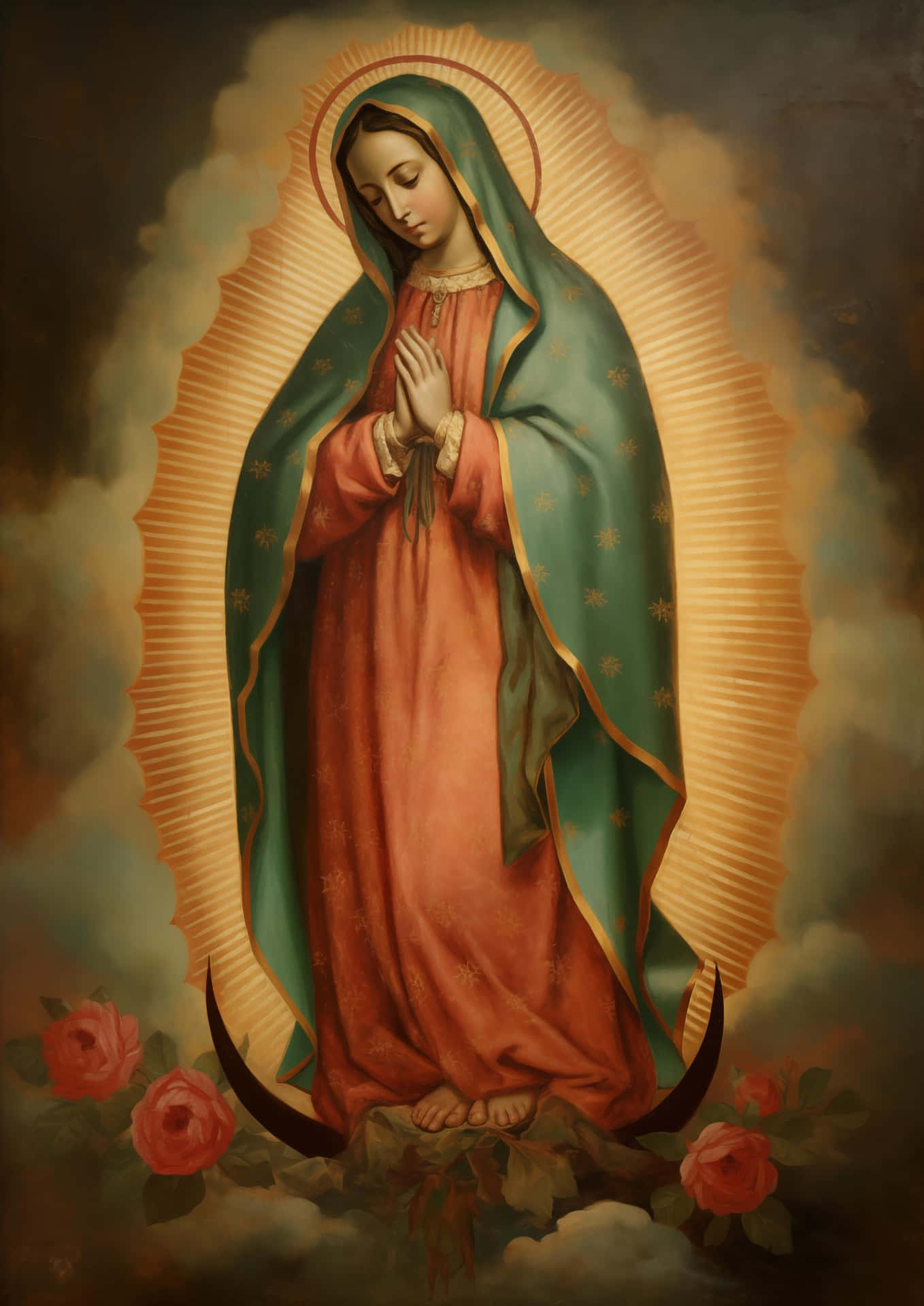 Virginof Guadalupe Painting Wallpaper