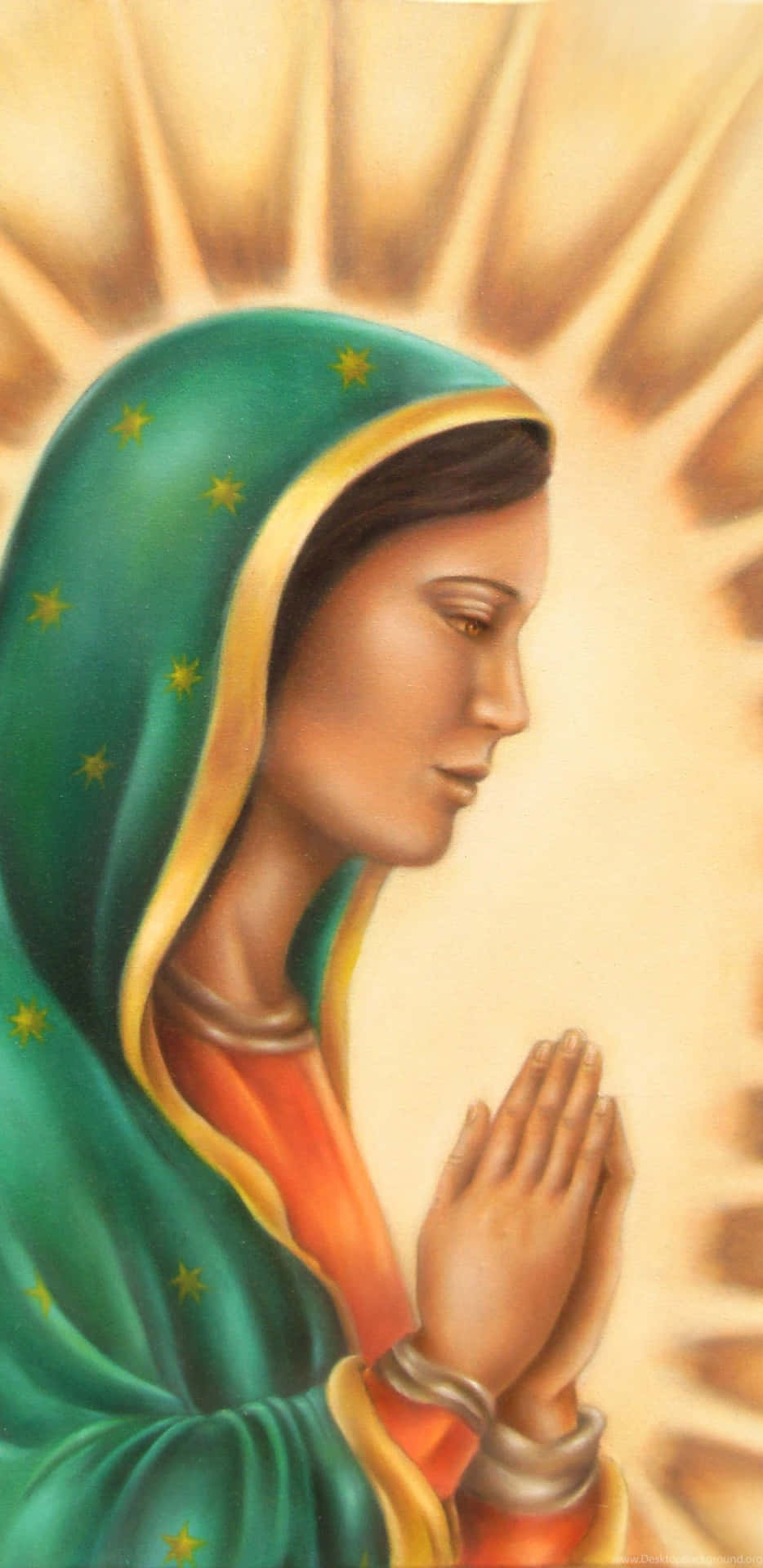Virginof Guadalupe Praying Illustration Wallpaper