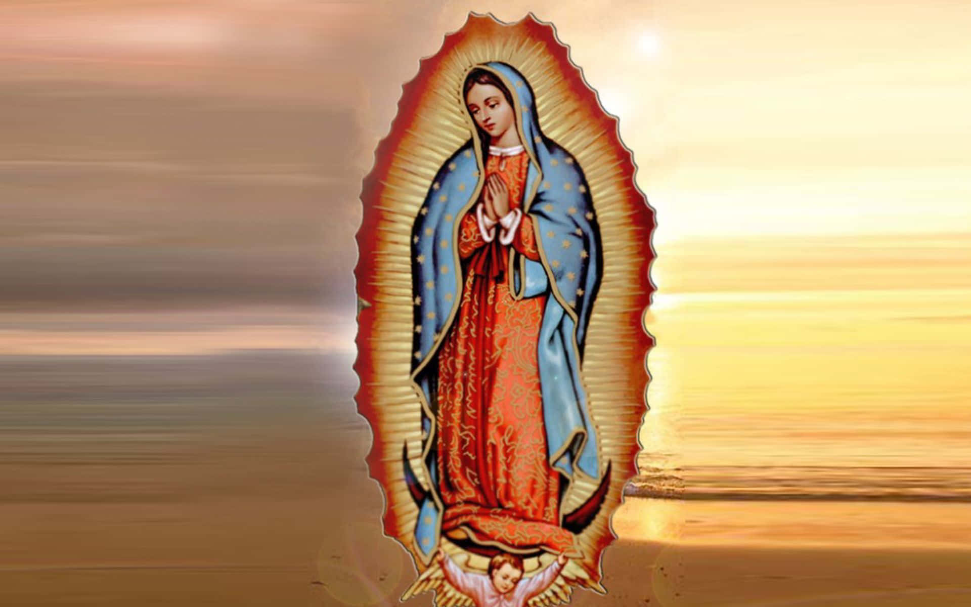 Virginof Guadalupe Sunset Backdrop Wallpaper