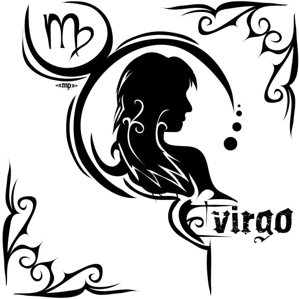 A Woman's Silhouette With The Zodiac Sign Virgo