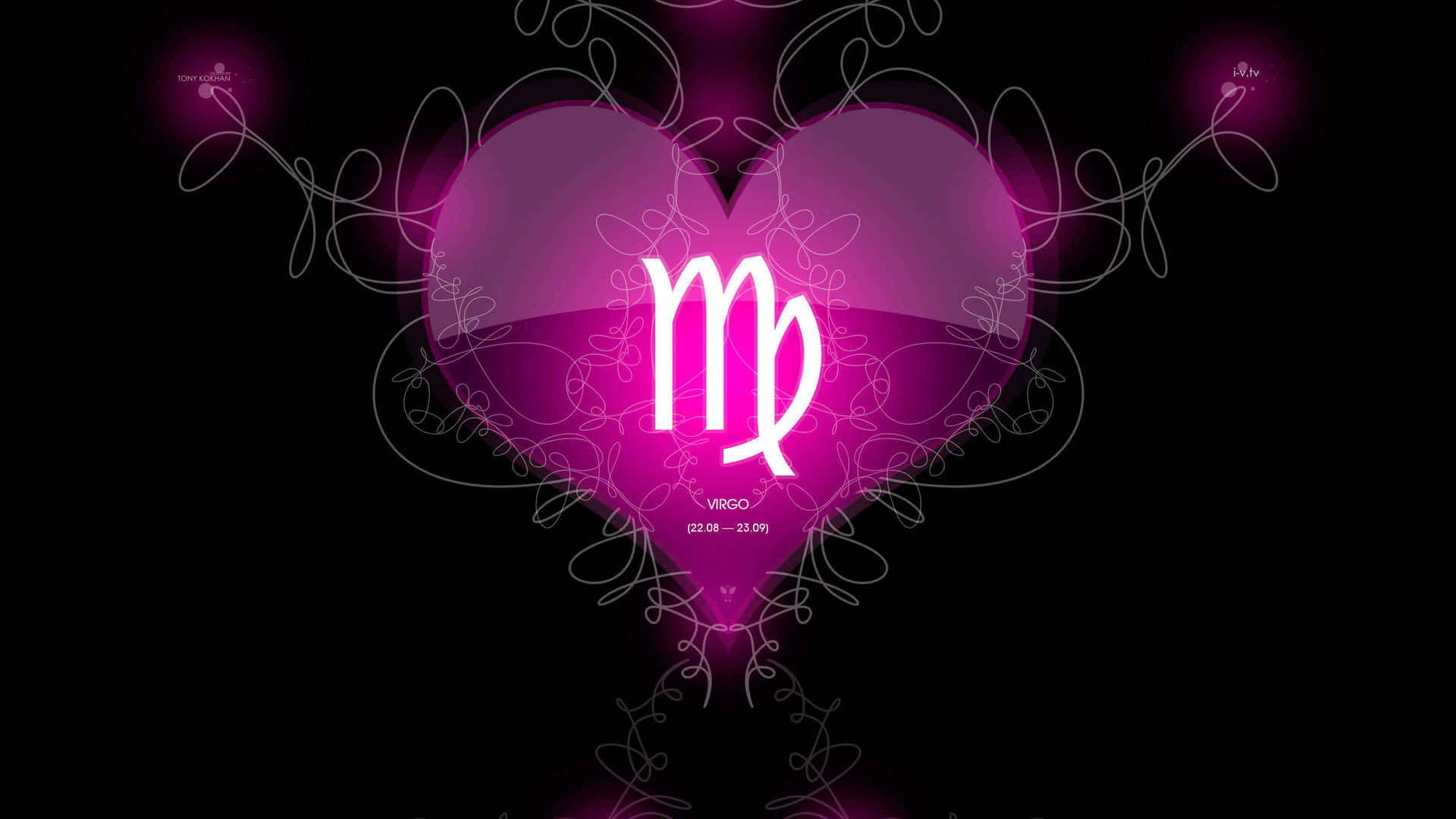 A Heart Shaped Zodiac Sign With A Pink Heart