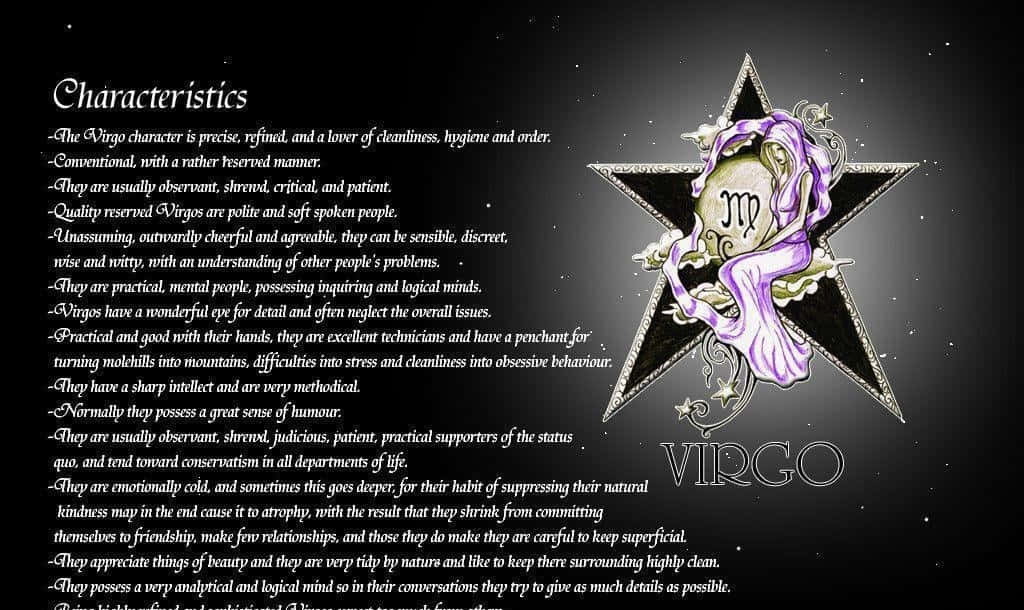 A Virgo horoscope symbol set against a starry sky.