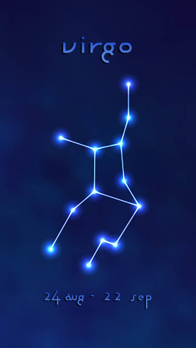 Virgo Zodiac Constellation Blue Wallpaper