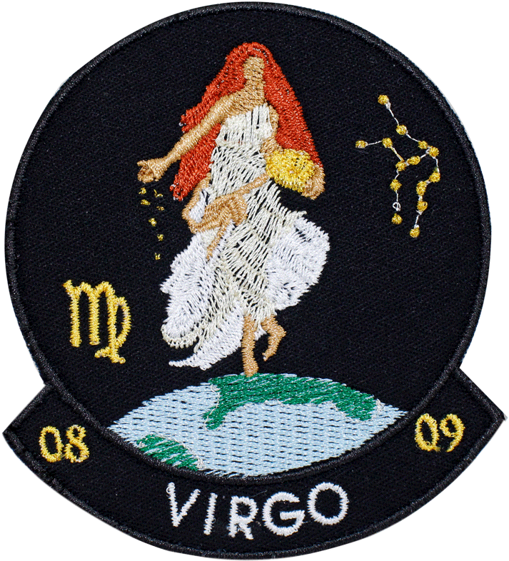 Virgo Zodiac Embroidered Patch PNG