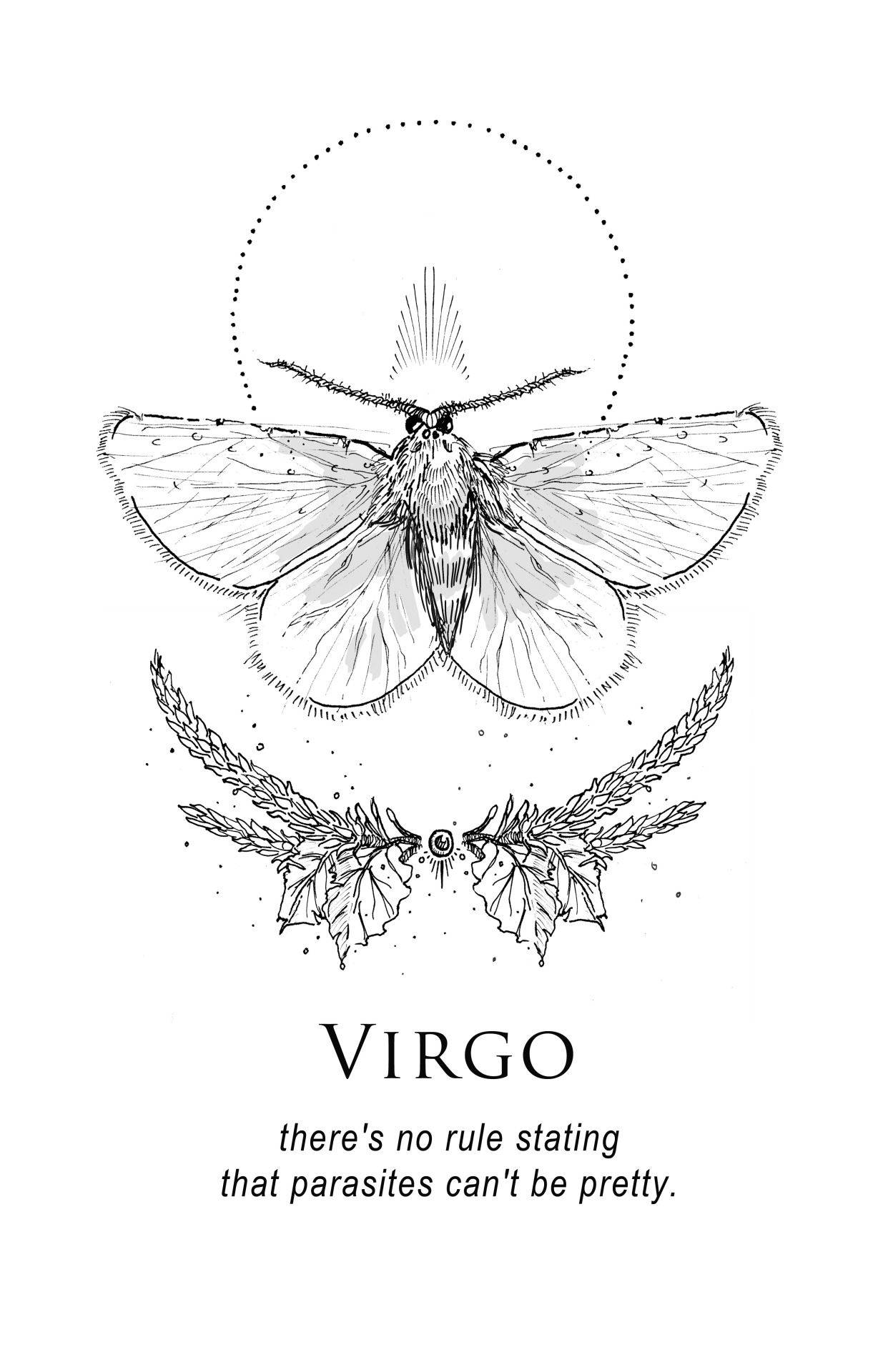 Virgo Zodiac Moth Art Wallpaper