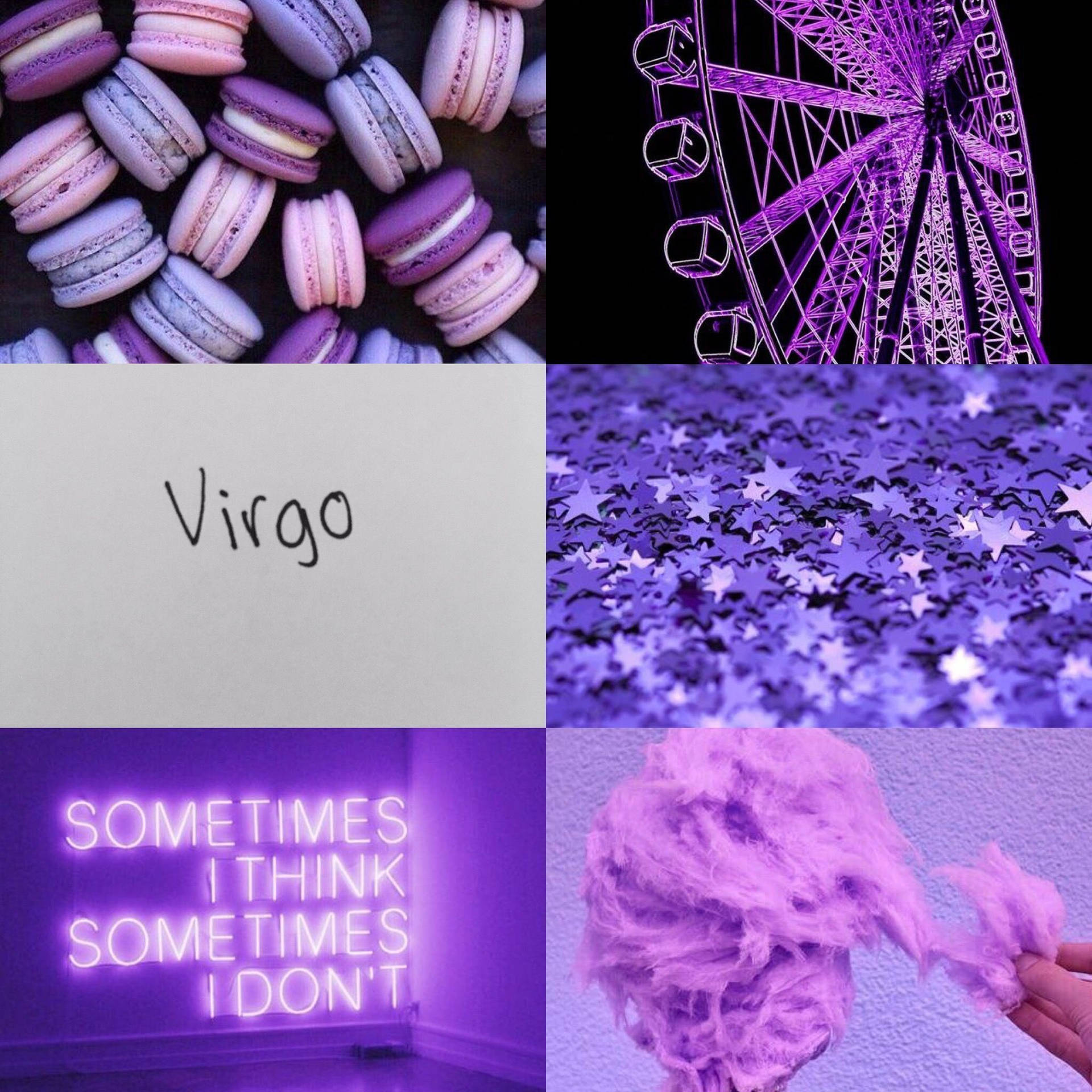 Virgo Zodiac Purple Aesthetic Wallpaper