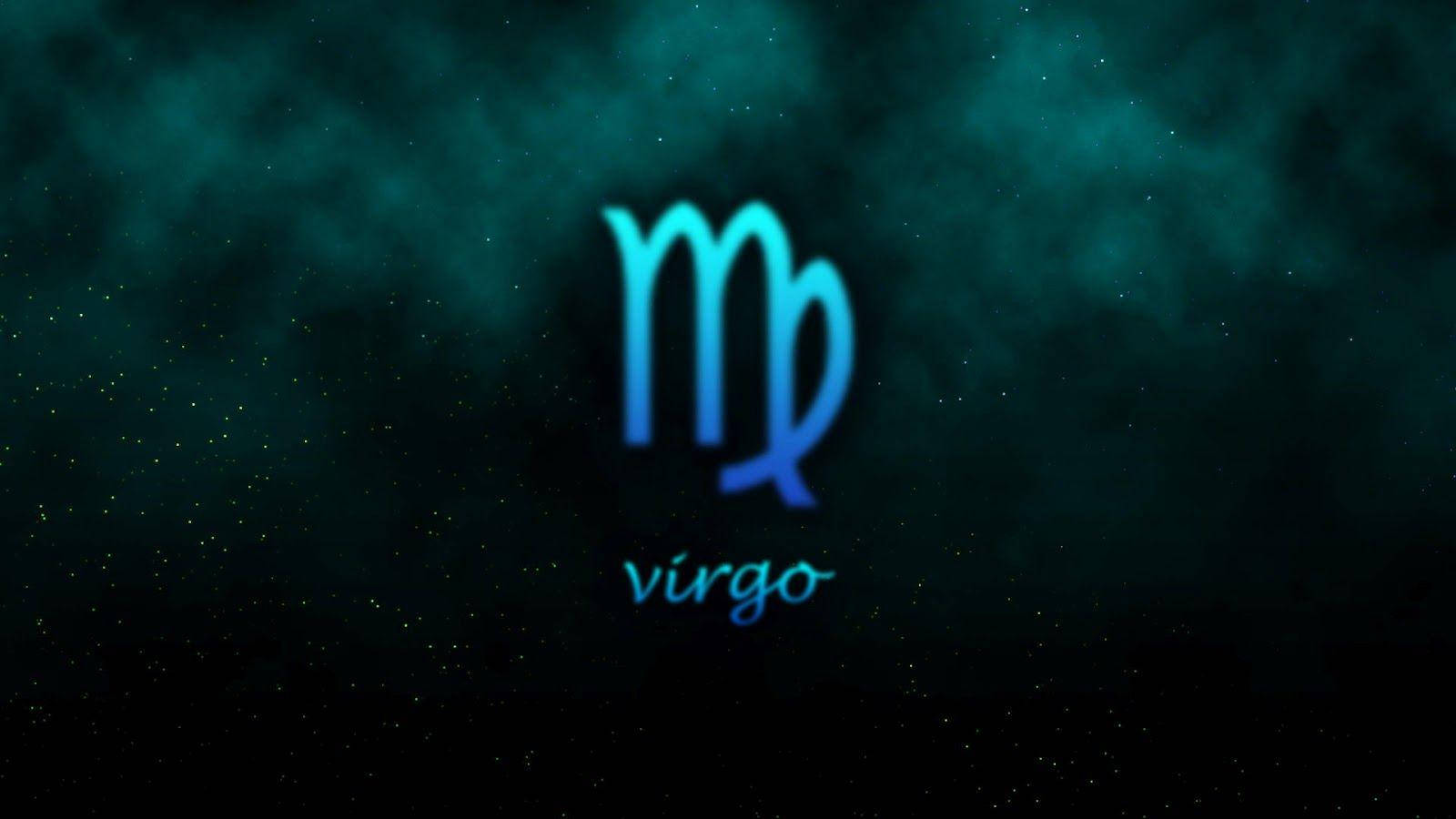 Virgo Zodiac Sign Green Blue Wallpaper
