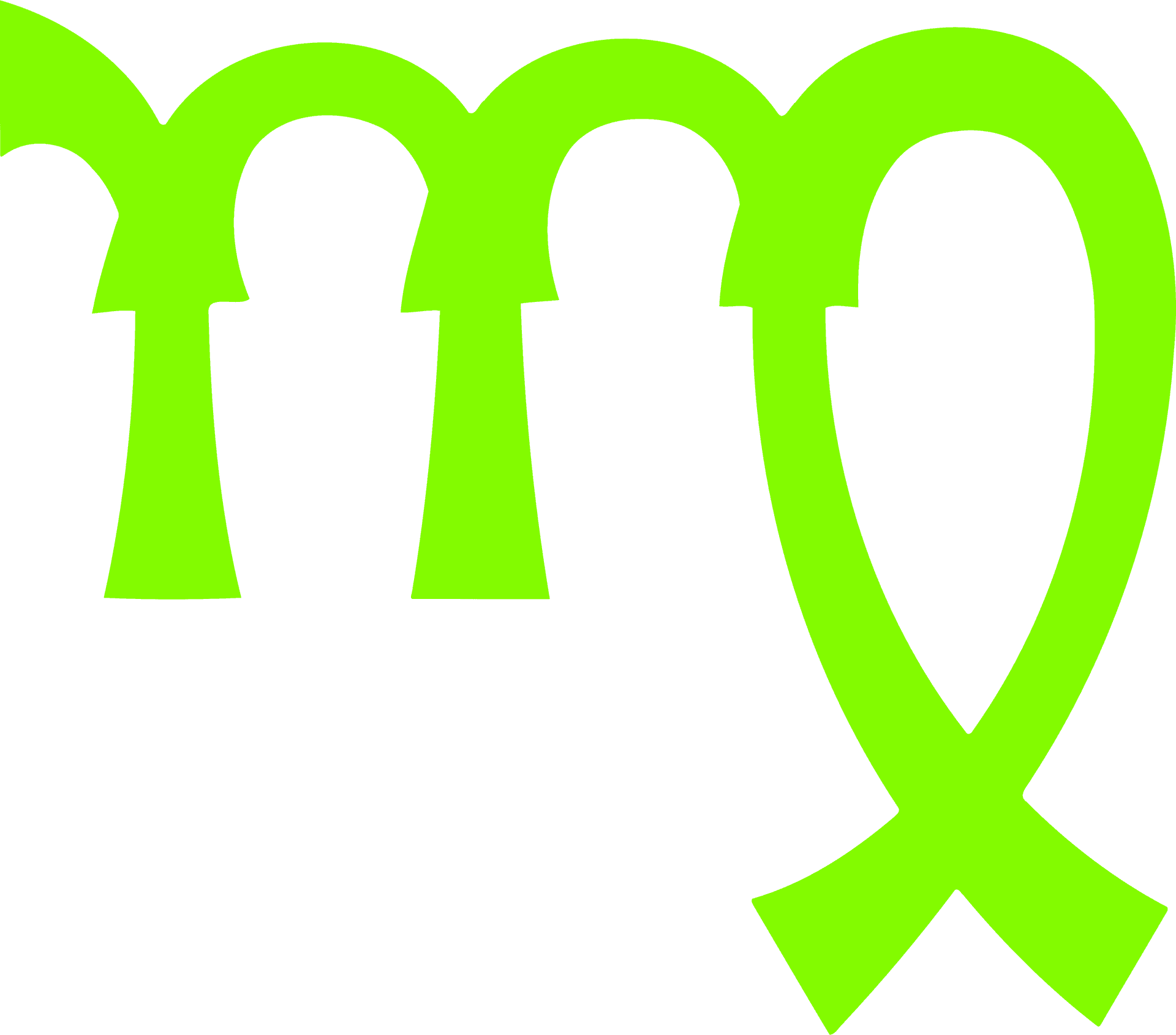 Virgo Zodiac Symbol Green PNG
