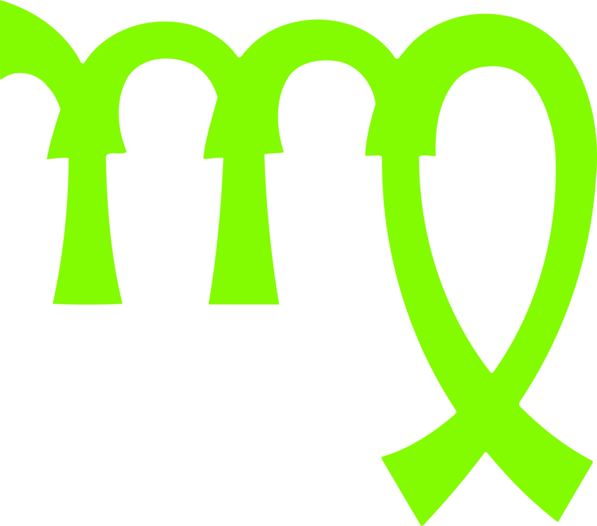 Virgo Zodiac Symbol Green PNG