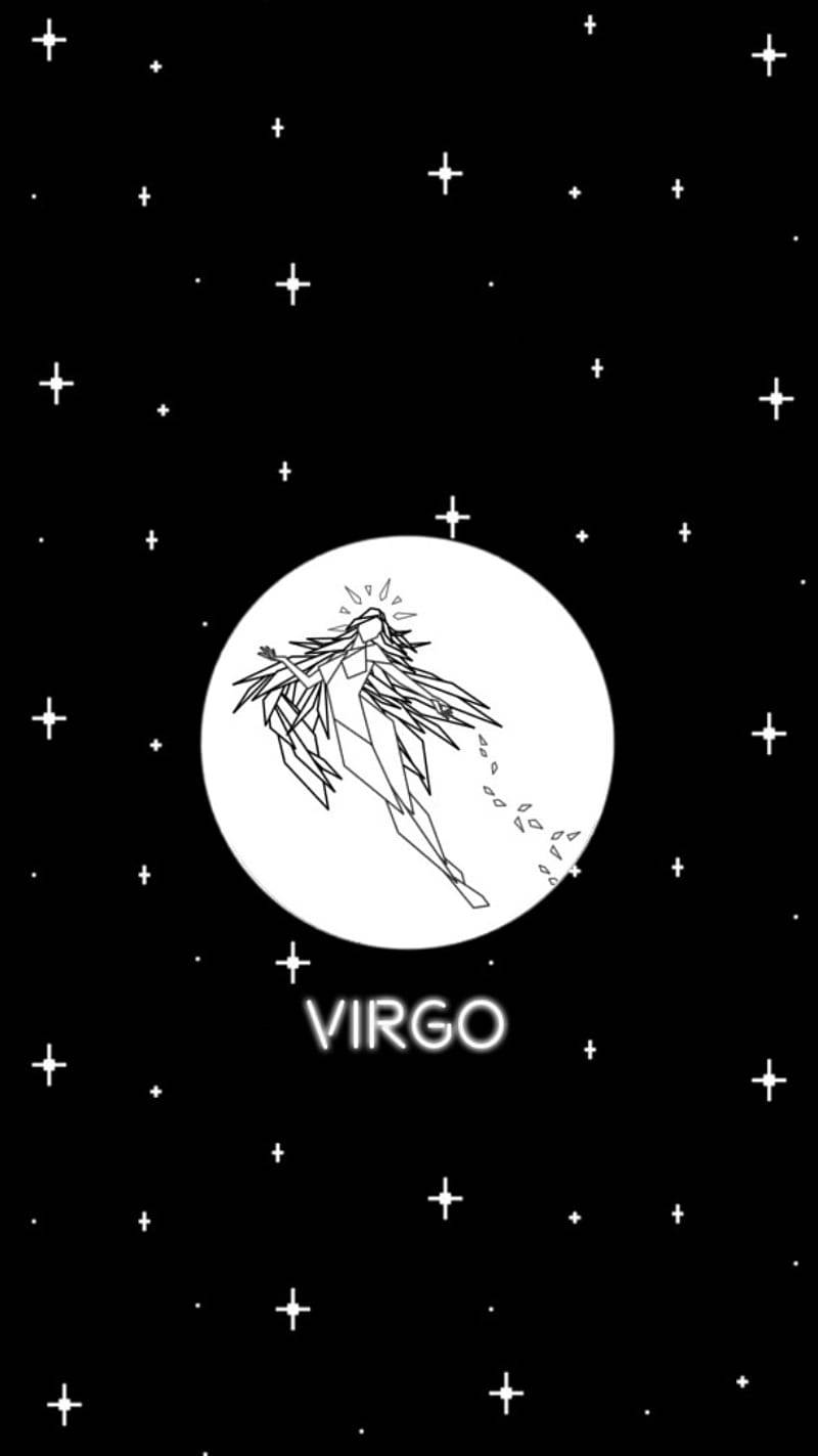 Virgo Zodiac White Symbol Starry Wallpaper