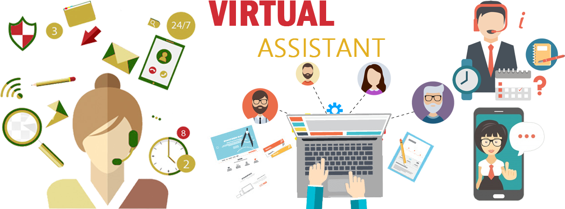 Virtual Assistant Services Illustration PNG