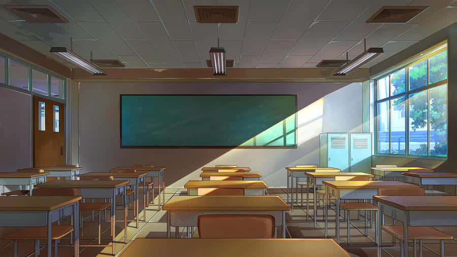 A Classroom With A Blackboard