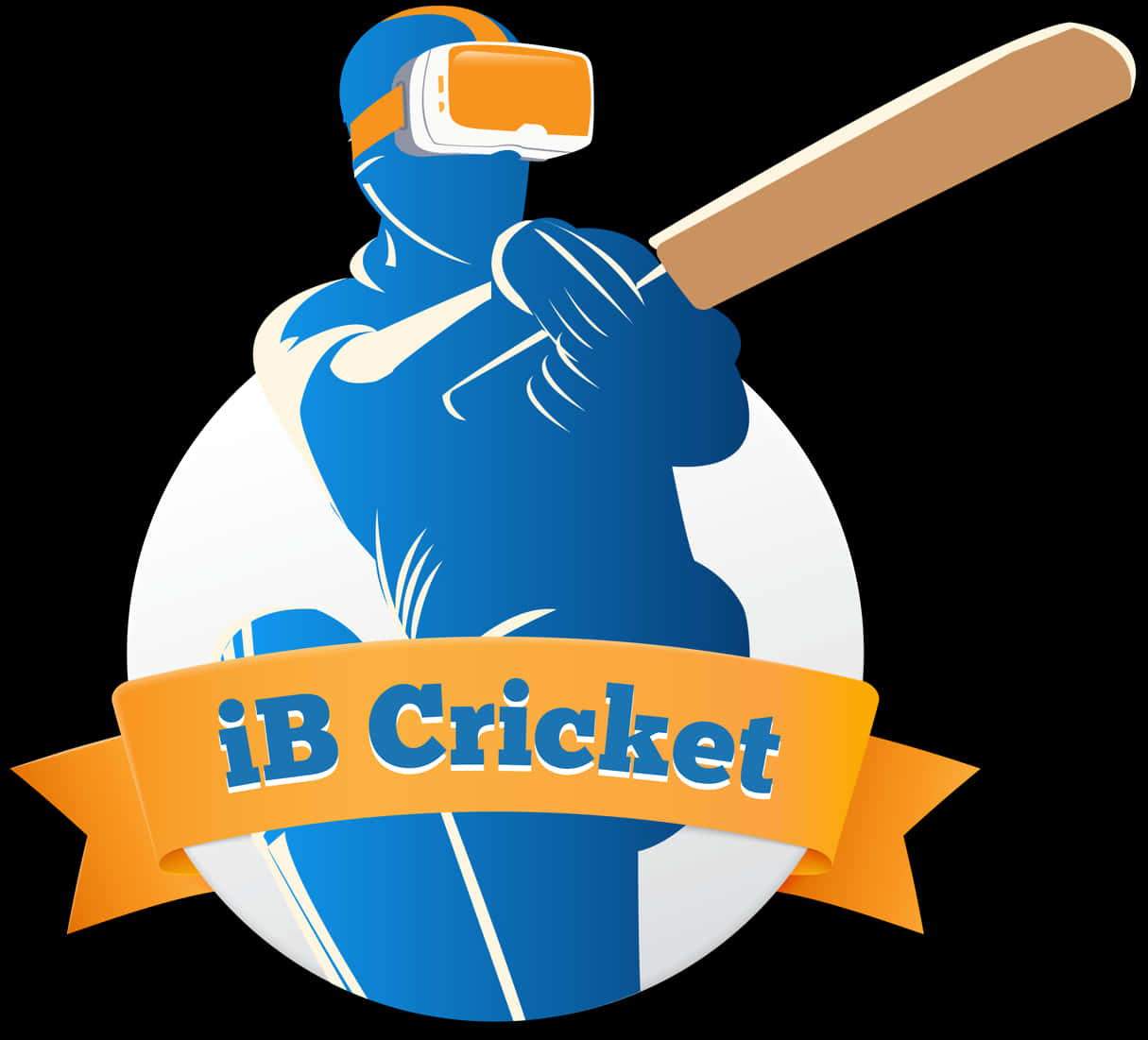 Virtual Cricket Player Logo PNG