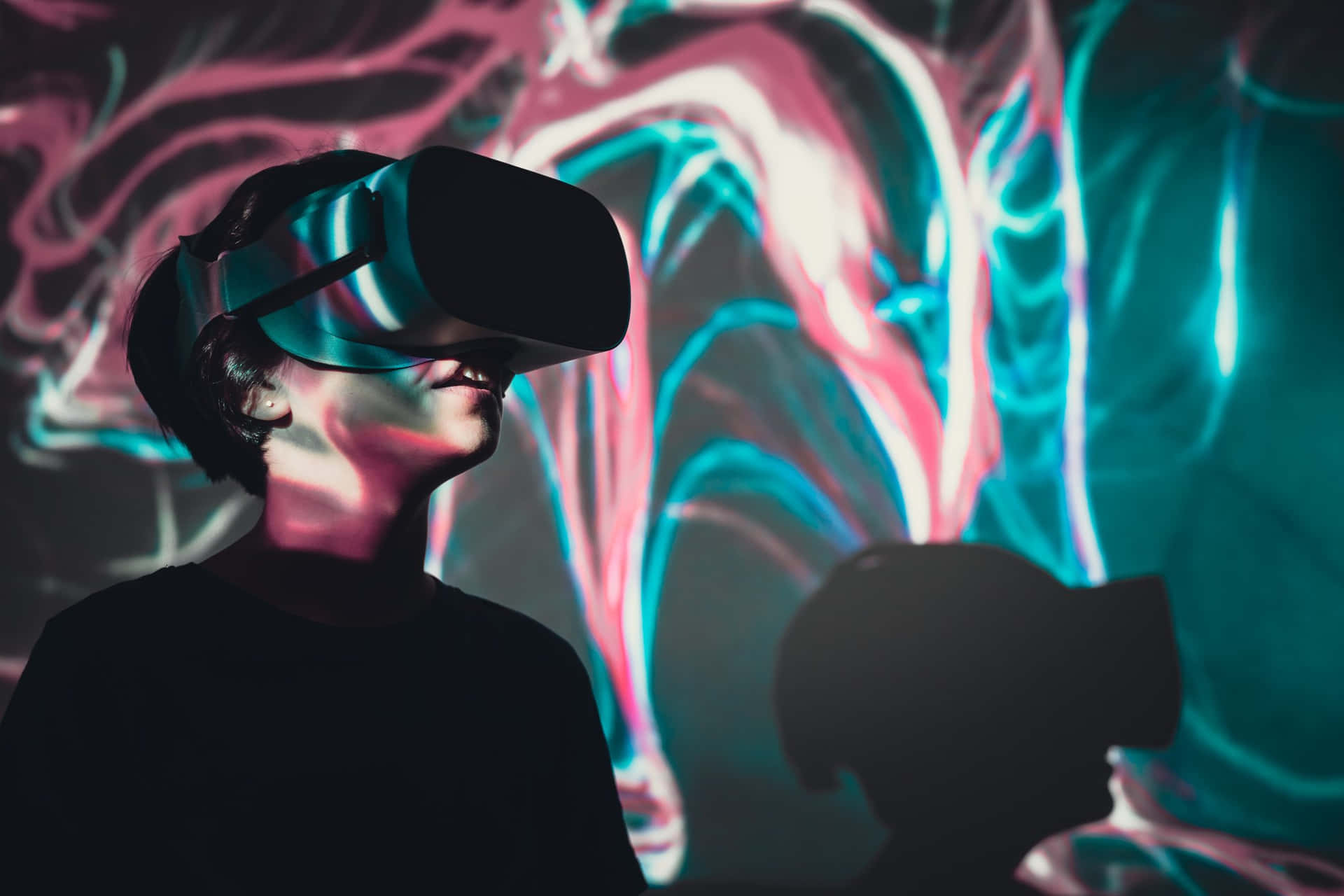 Virtual Reality Experience Neon Lights Wallpaper