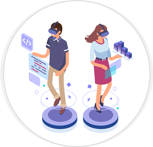 Virtual Reality Professionals Isometric PNG