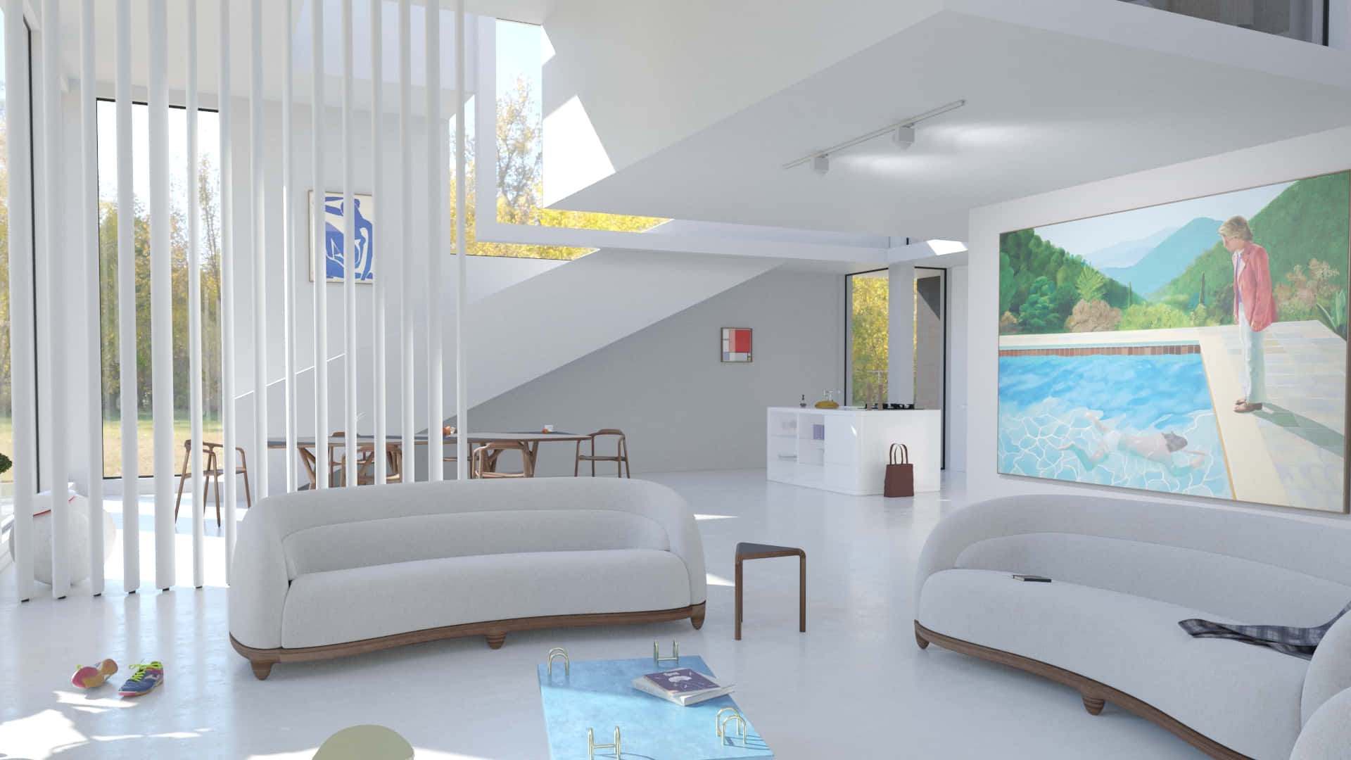 Minimalist Living Room Virtual Zoom Background
