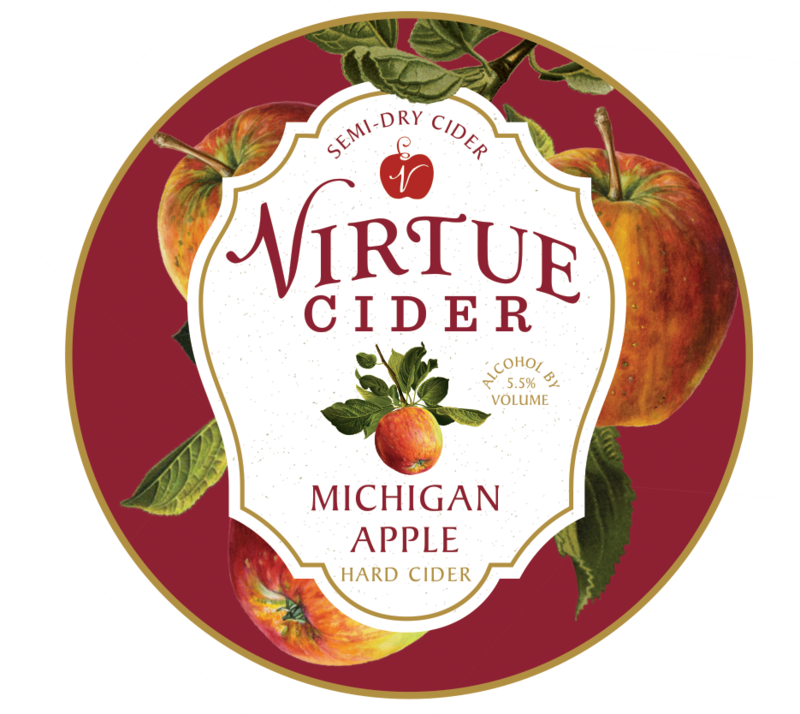 Virtue Cider Michigan Apple Label PNG