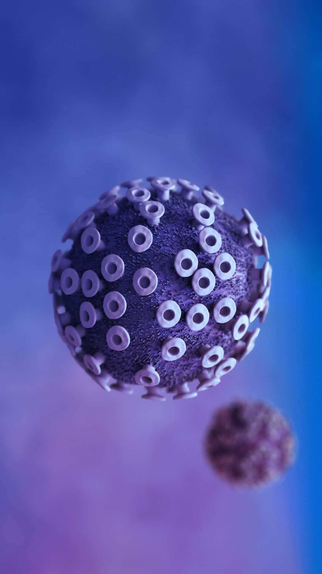 Virus Model Closeup Purple Background Wallpaper