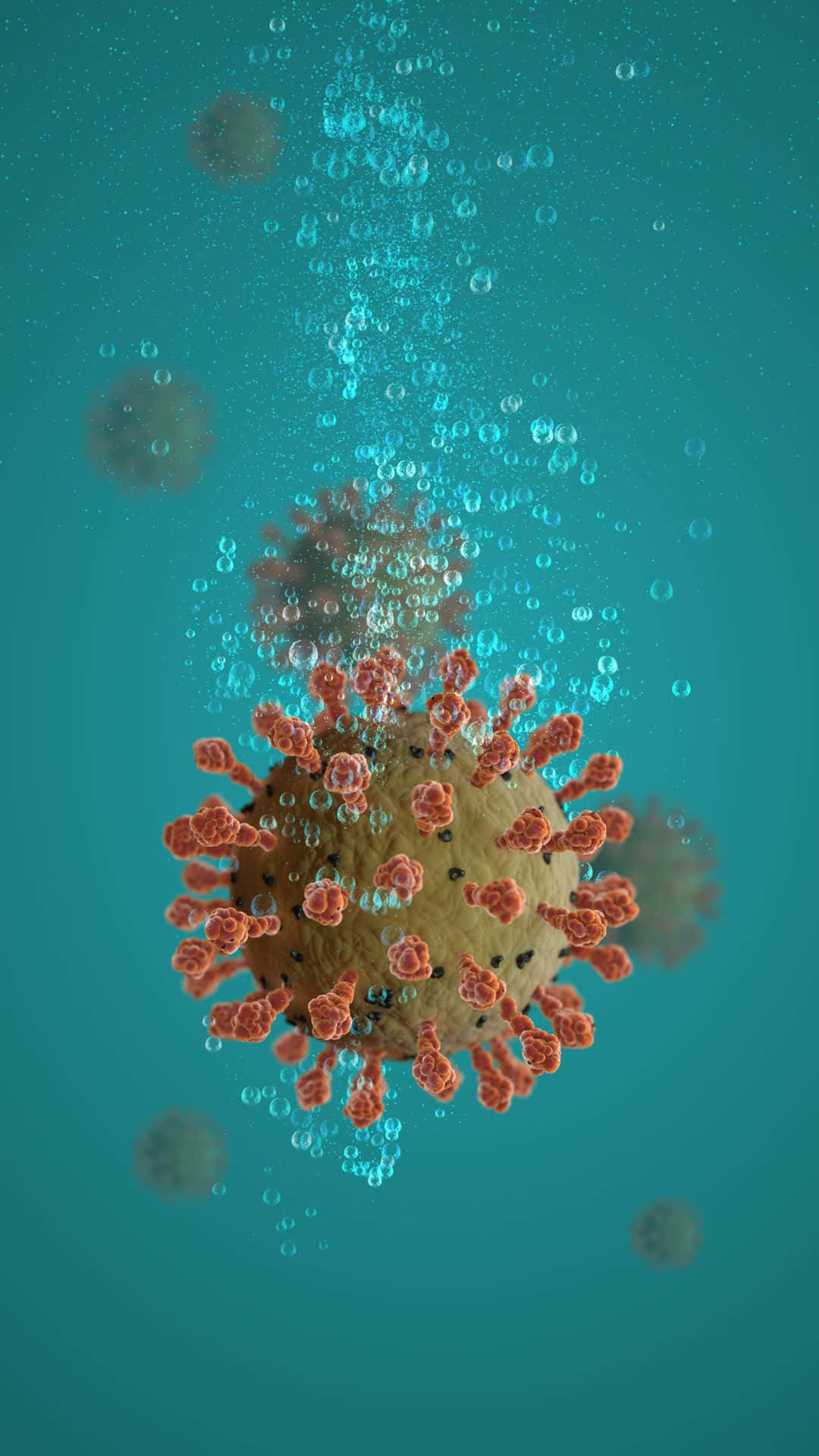 Virus Particle Underwater Illustration Wallpaper