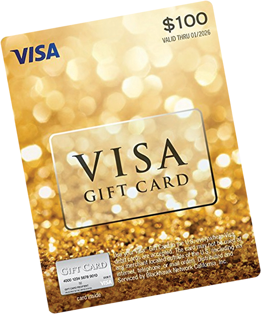 Visa Gift Card100 Dollars PNG