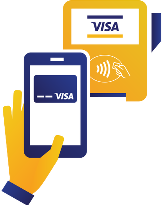 Visa Mobile Payment Illustration PNG