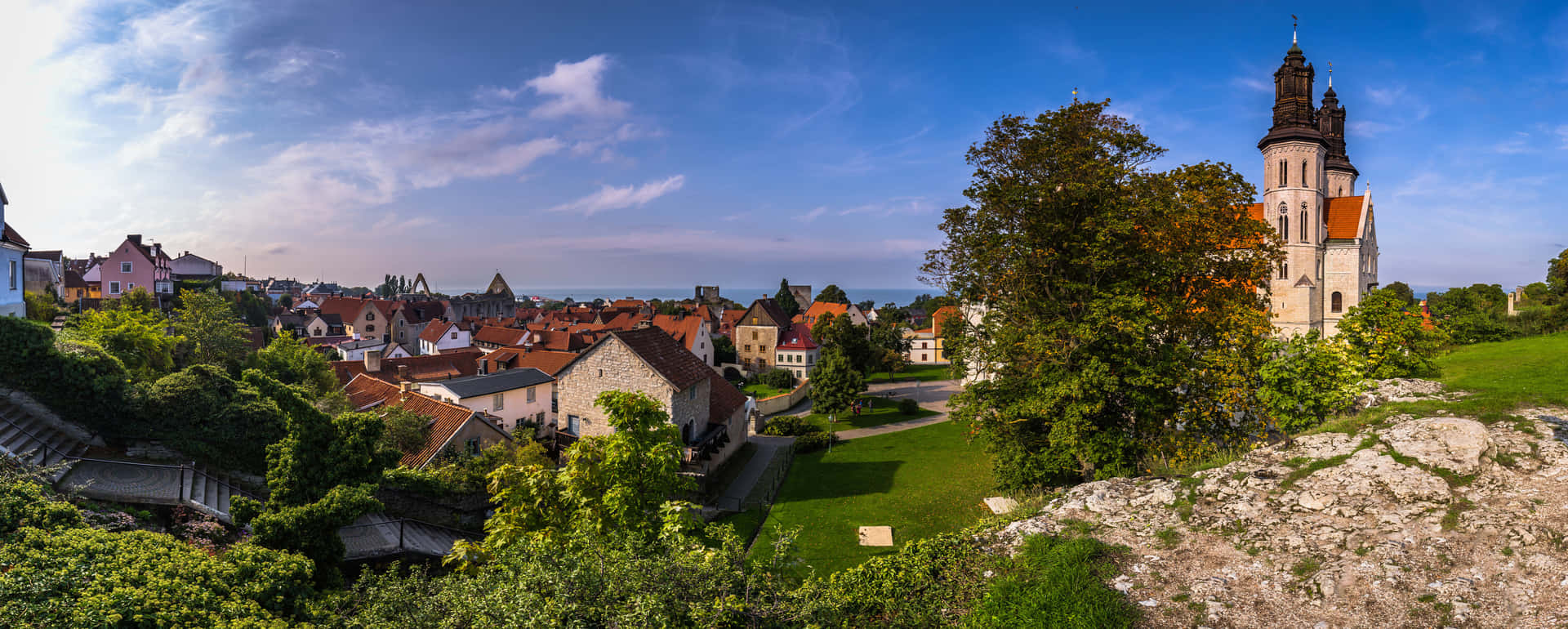 Visby Panoramic View Sweden Wallpaper
