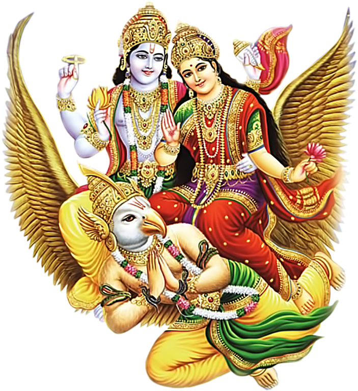Vishnu_and_ Lakshmi_on_ Garuda PNG