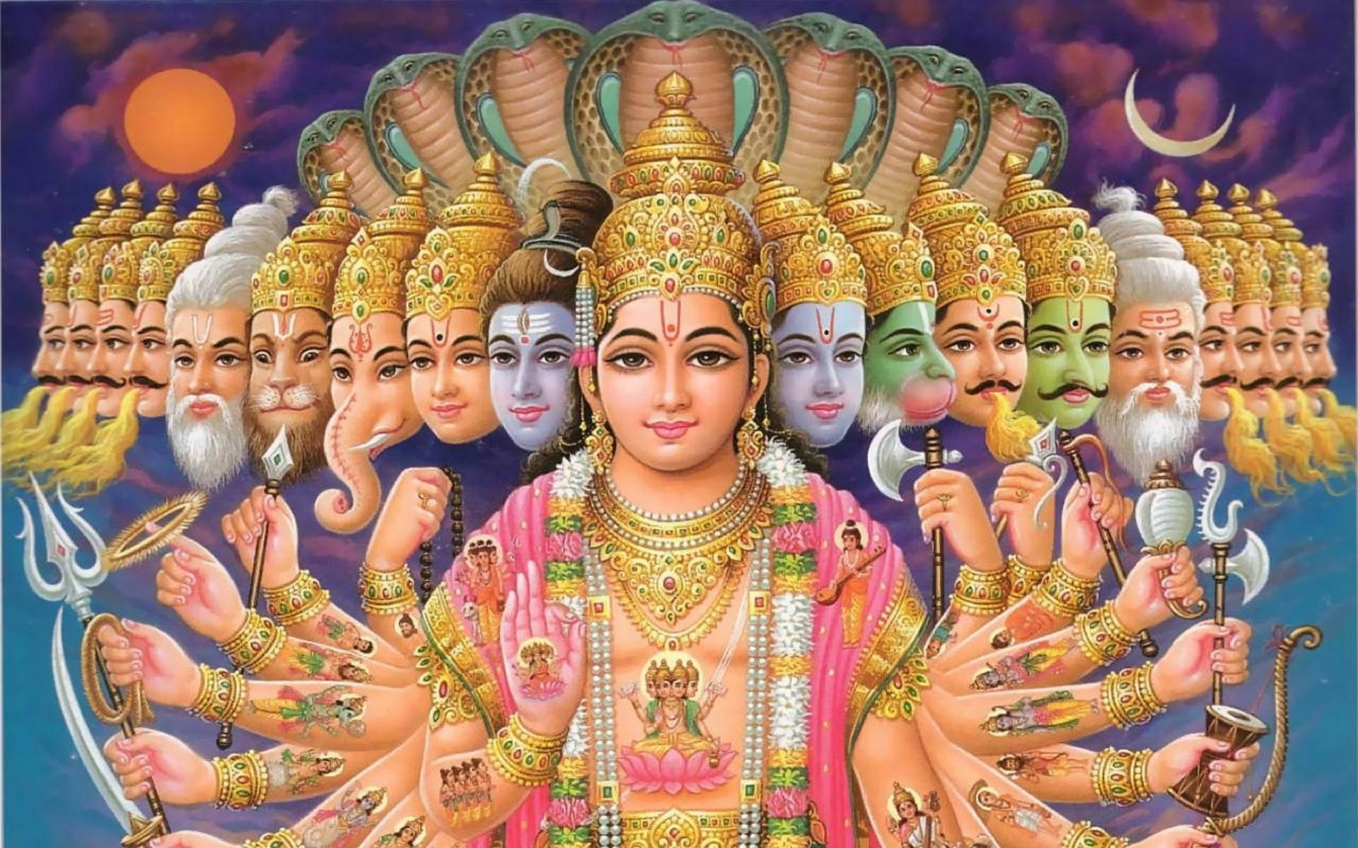 Vishvarupa Form Of Vishnu HD Wallpaper