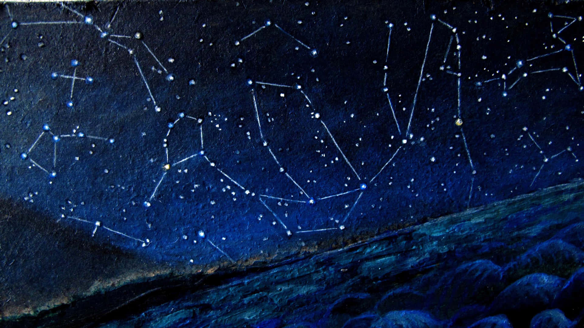 Pinturade Constelação Visível Papel de Parede