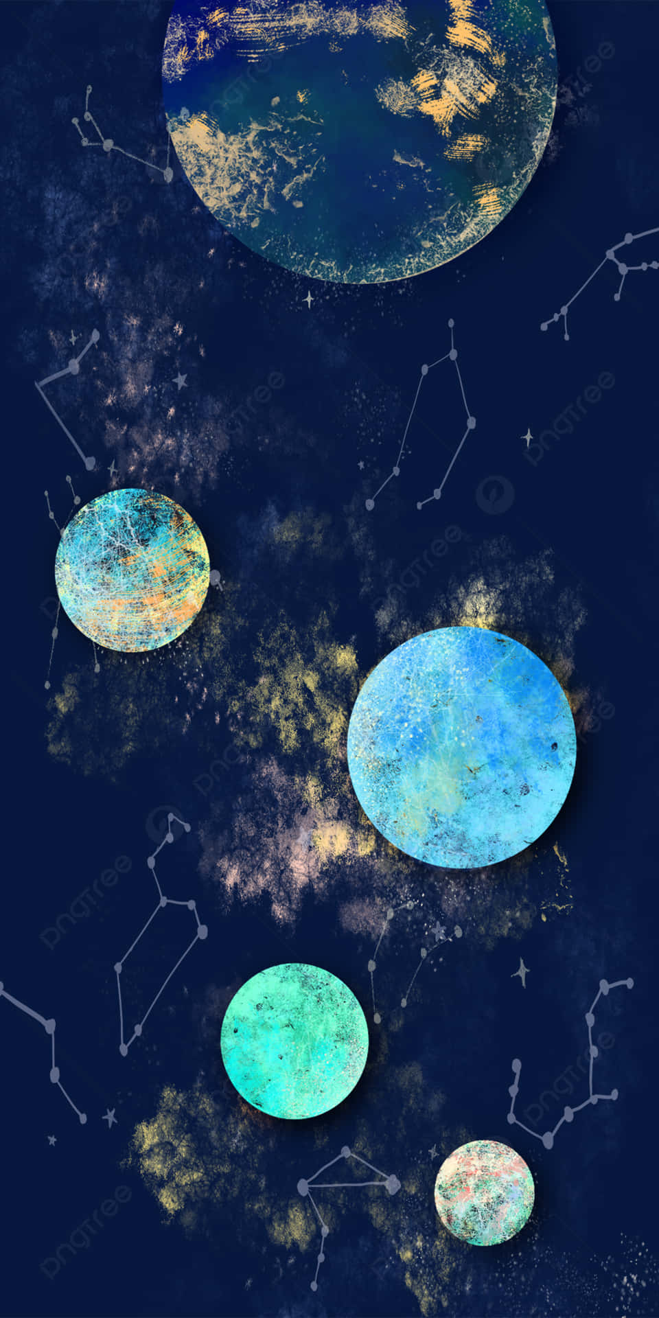 Visible Planets And Constellations Wallpaper